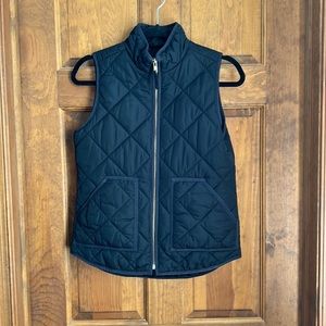 J.Crew Mercantile Black Zip Up Quilted Vest